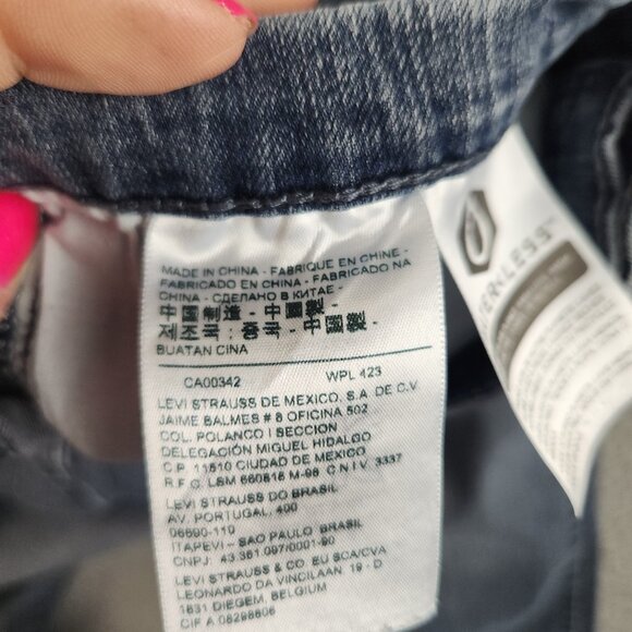 Levi's Jeans Women's 12 Straight Leg 505 Blue Mid Rise Stretch Denim Pants - Picture 9 of 12